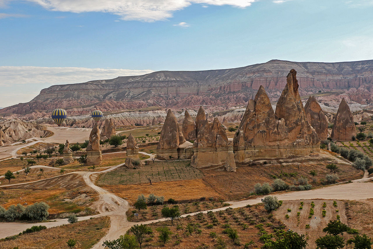 Aerial view of Uçhisar, Cappadocia, Turkey